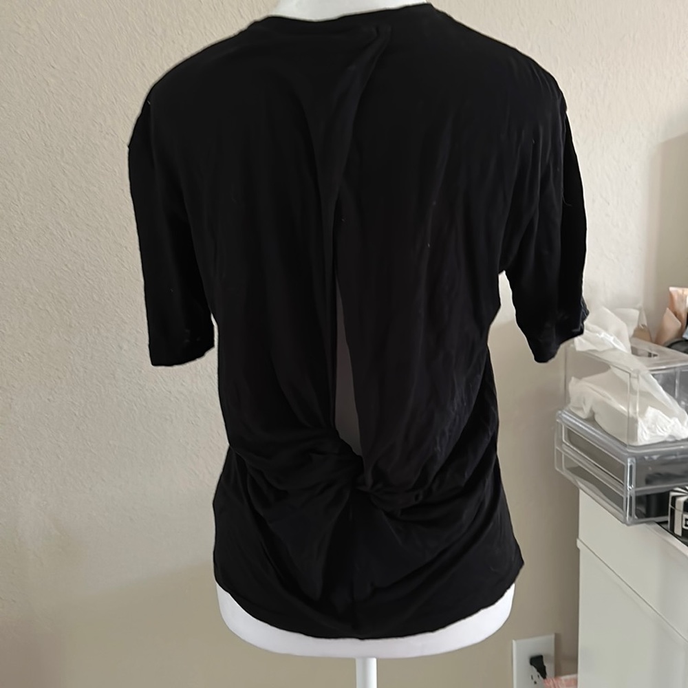 Stateside Anthropologie open back black cotton tee - worn once - XS